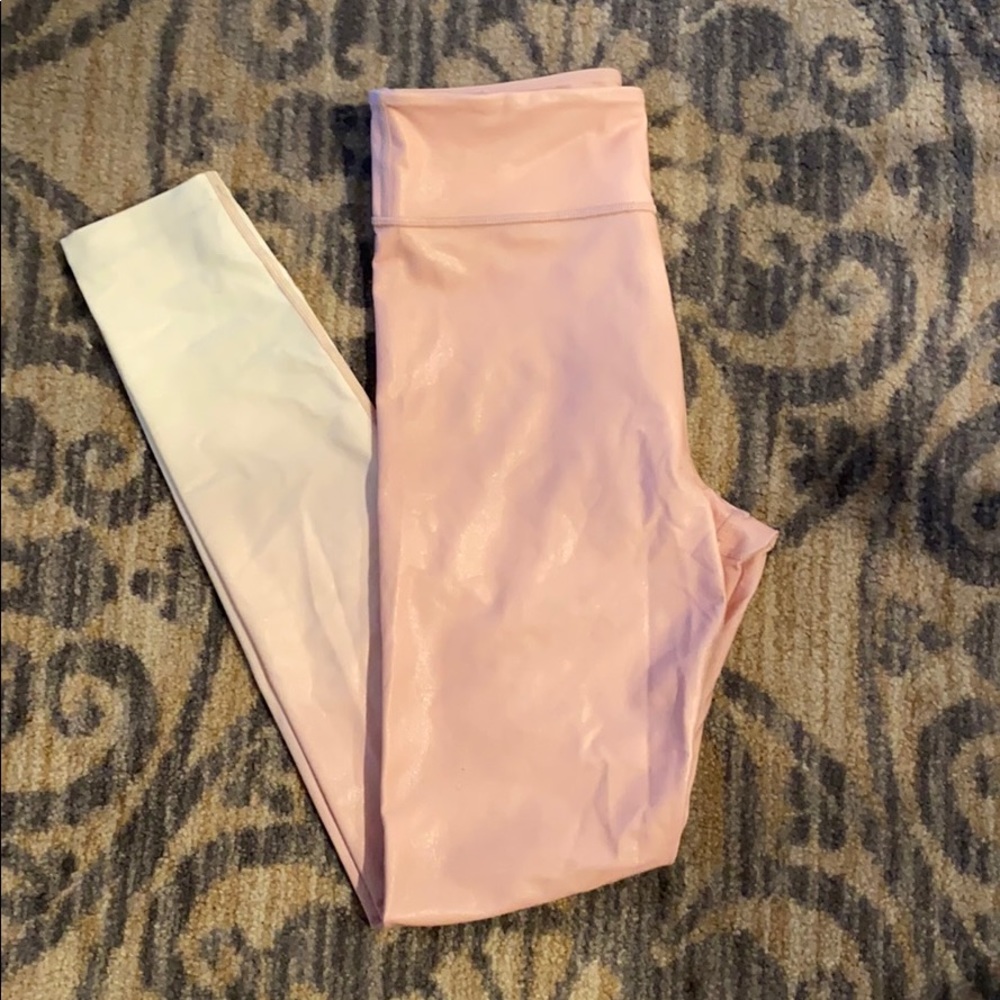 Cristaline workout leggings ombré pink to white